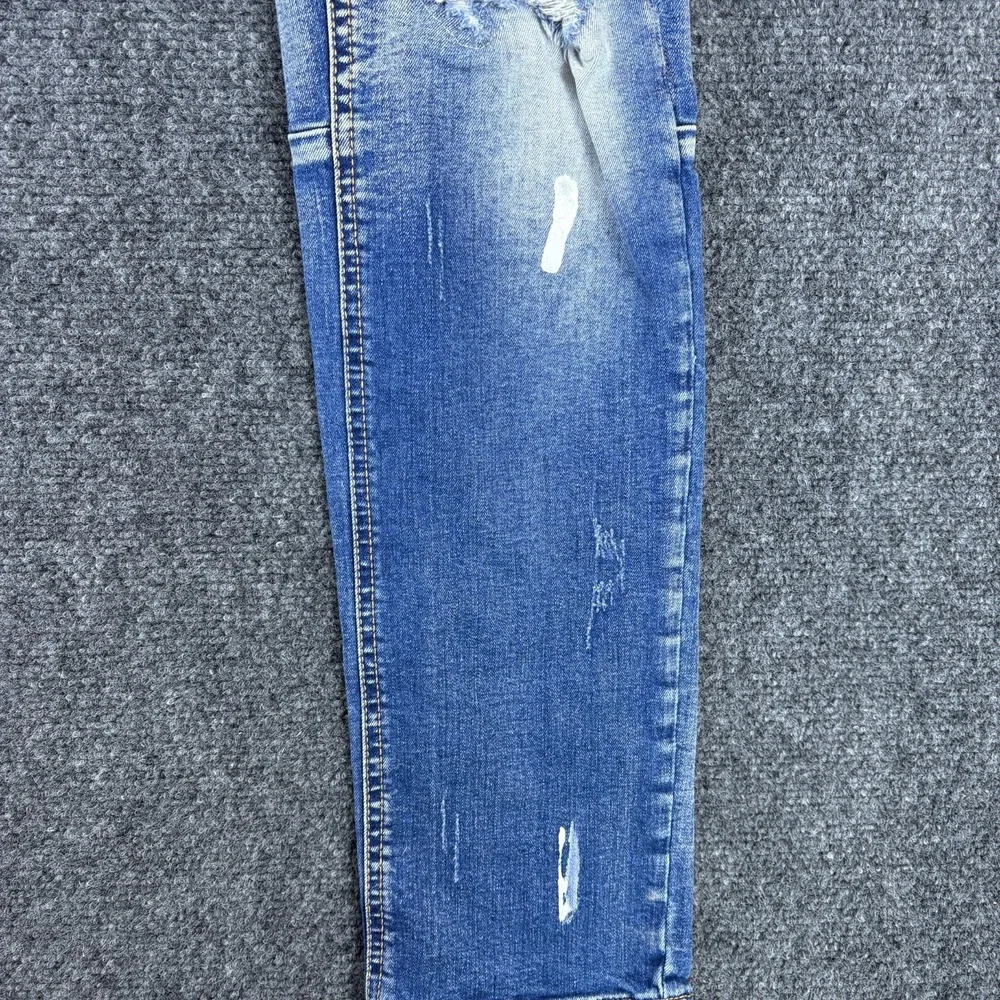 KDNK 11 4 14 11 Skinny Jeans Mens 31x30.5 Blue Denim Cotton Stretch Distressed‎